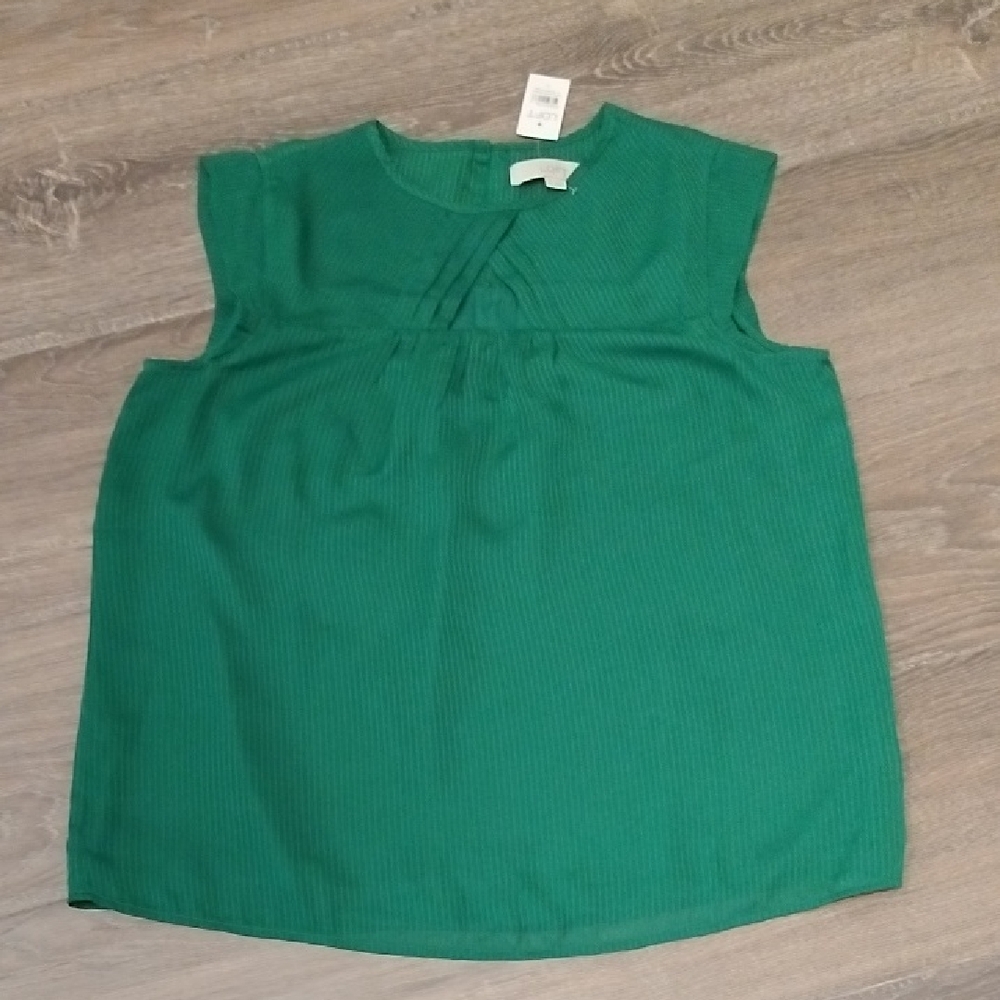 LOFT Women's Green Sleeveless Blouse
